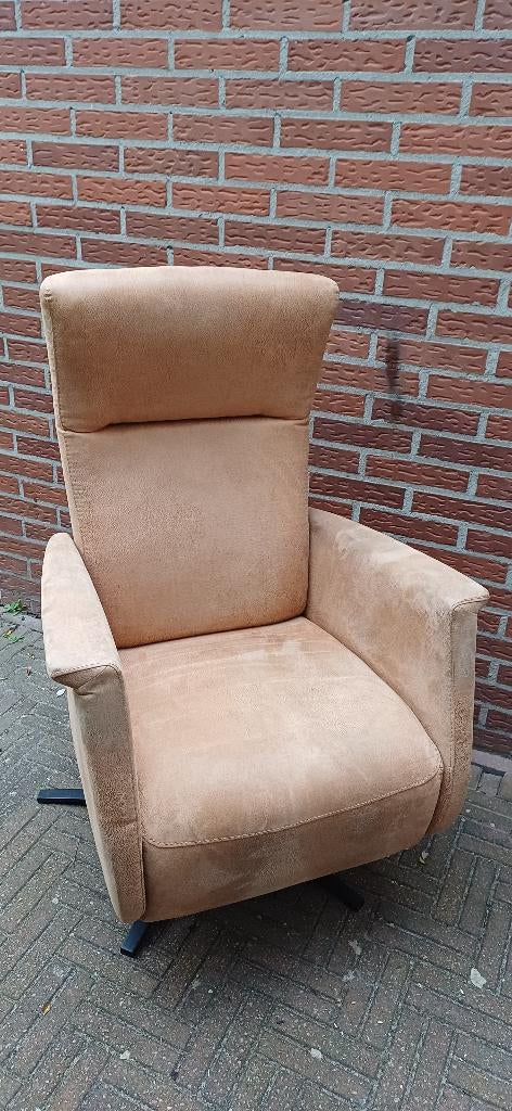 Prominent RelaxFauteuil Toscana Camel Draai Handmatig Verst., Ophalen, Overige materialen, Minder dan 75 cm, Zo goed als nieuw