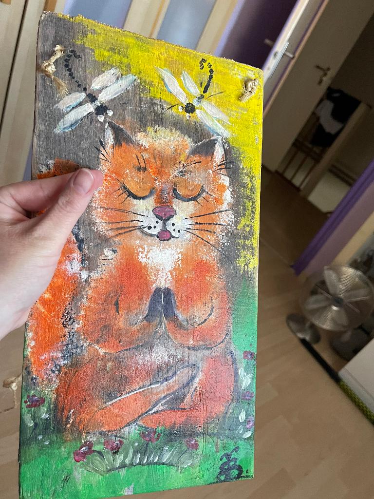 Schilderij kat, Ophalen