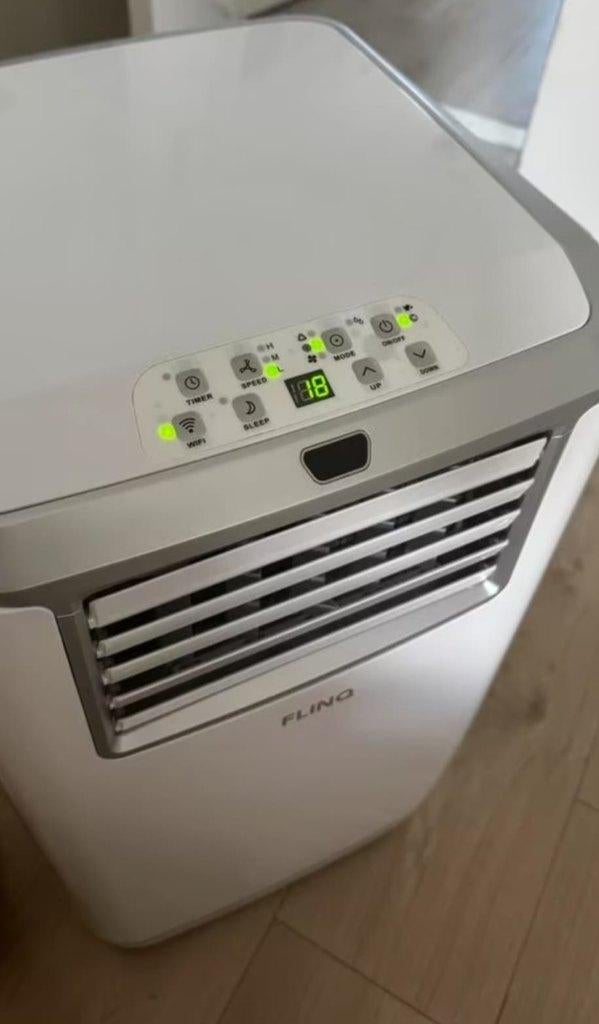 FlinQ Mobiele Airco 13000 BTU + raamkit + afstandsbediening, Witgoed en Apparatuur, Airco's, Ophalen, Minder dan 60 m³, 3 snelheden of meer