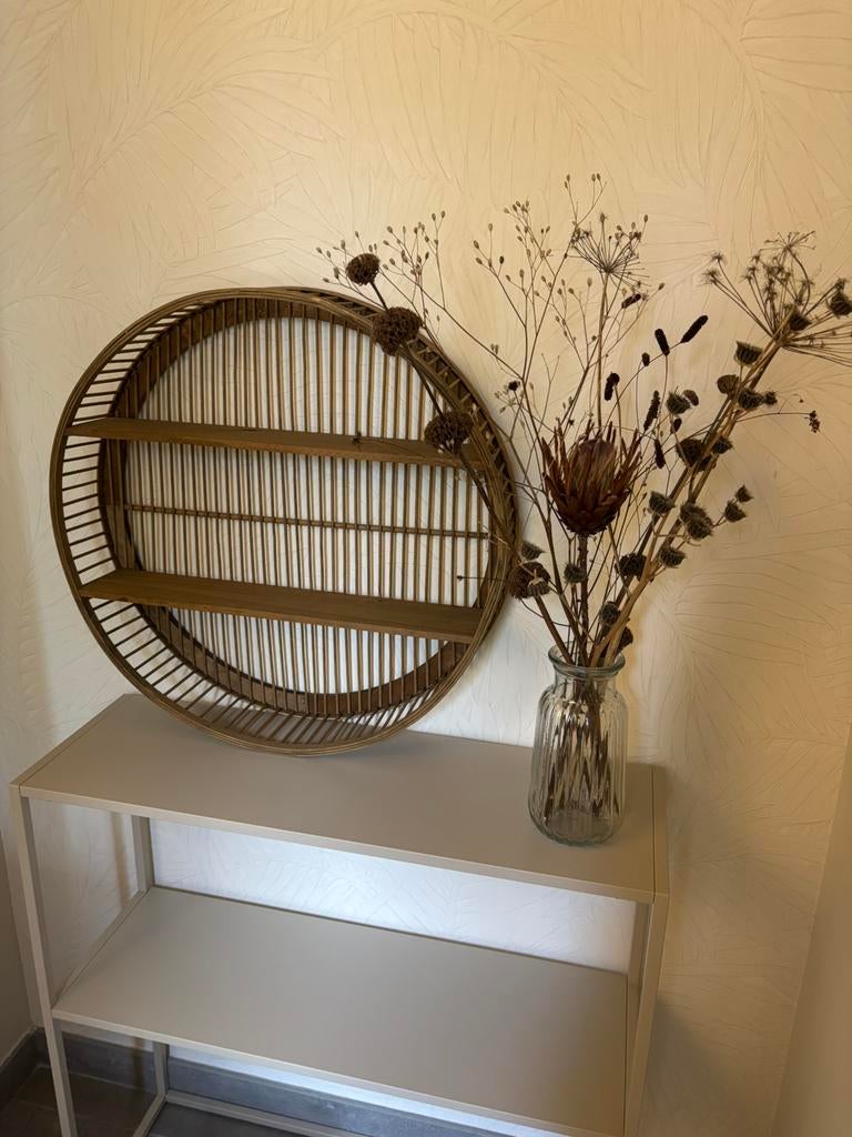 Rond wandkastje van bamboe 60 cm, Ophalen, Gebruikt
