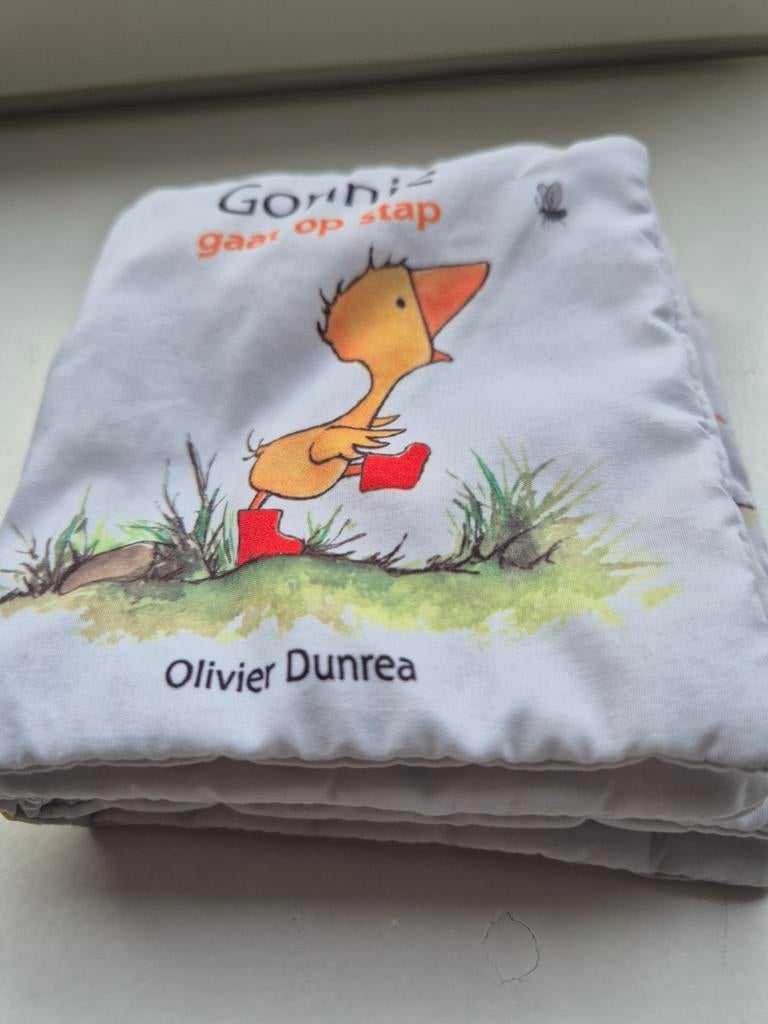Gonnie gaat op stap - Stoffen boekje Olivier Dunrea, Boeken, Olivier Dunrea, Ophalen of Verzenden, Uitklap-, Voel- of Ontdekboek