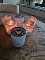 riviera maison windlicht stripe votive's hurricane, Huis en Inrichting, Woonaccessoires | Kandelaars en Kaarsen, Ophalen of Verzenden