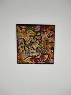 Frans handgeborduurd textiel griffioen bloemen ca 1930-1940, Antiek en Kunst, Ophalen of Verzenden