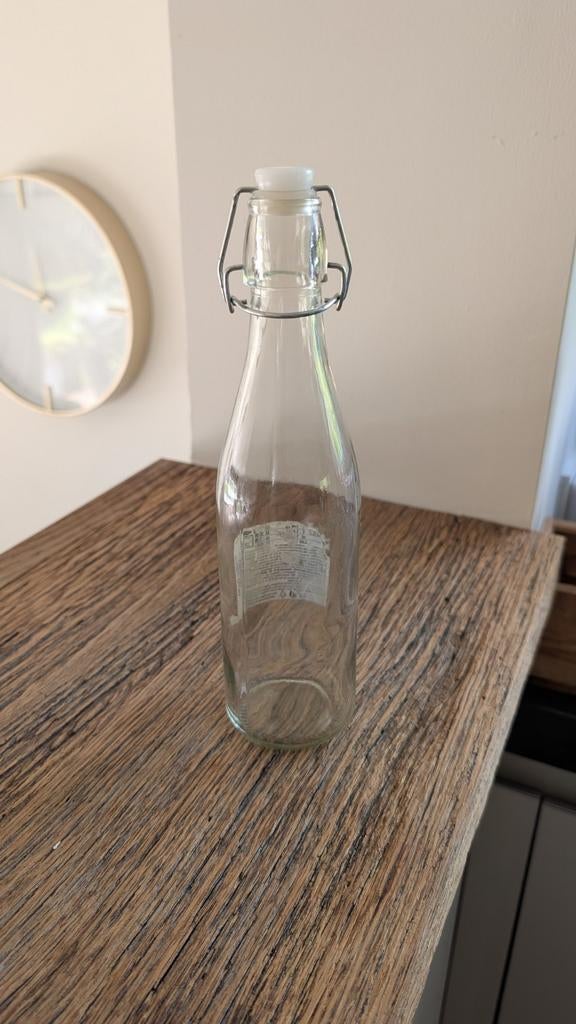 Glazen waterfles 500 ml, Ophalen of Verzenden, Zo goed als nieuw