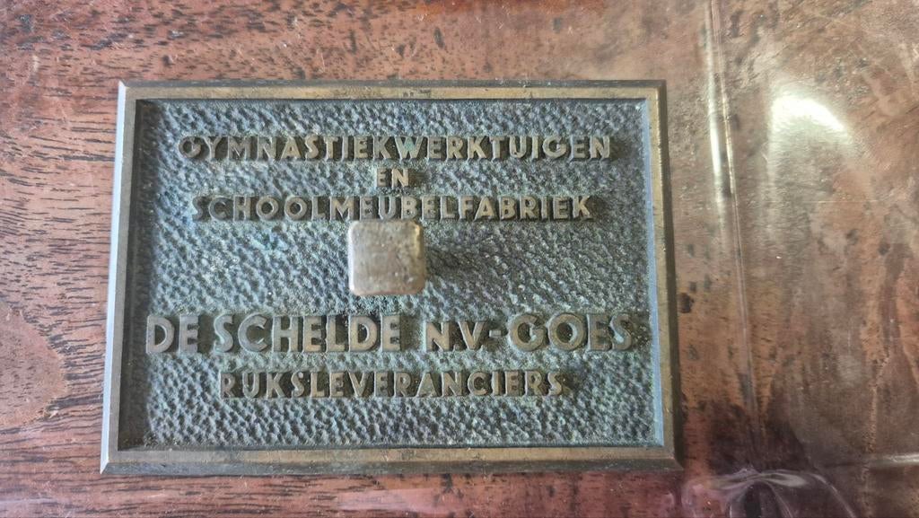 Oude bronzen plaquette De Schelde NV Goes, Ophalen of Verzenden