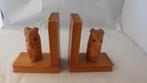 houten vintage oude boekensteunen met afbeelding van een uil, Ophalen of Verzenden, Overige typen