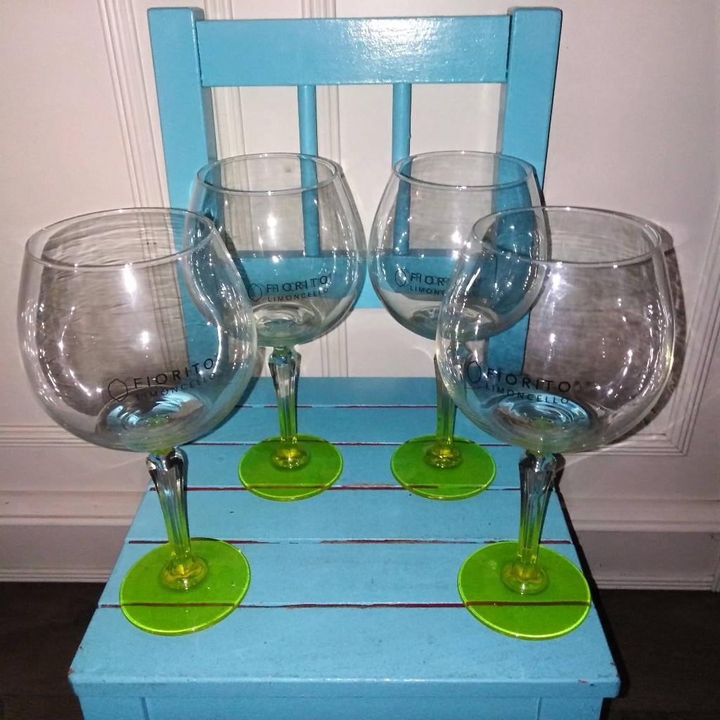Fiorito Limoncello copa-glazen 4 stuks, Ophalen, Glas of Glazen, Overige stijlen, Glas