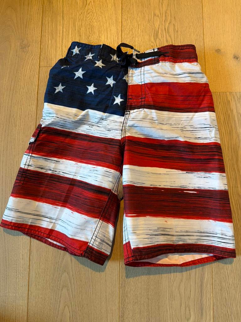 Zwemshorts met Amerikaanse vlag print - Maat 10/11 jaar, Gebruikt, Overige maten, Ophalen of Verzenden, Zwembroek