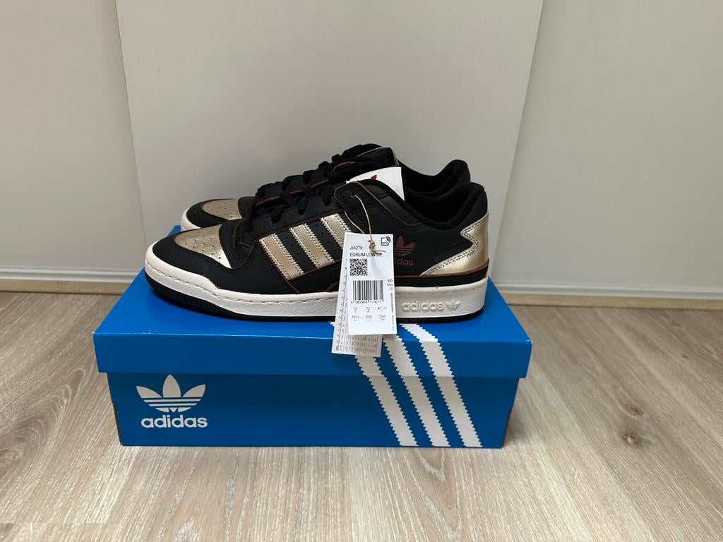 Nieuw! Adidas Forum Low 80’s sneakers black burgundy 47 1/3, Zwart, Nieuw, Ophalen of Verzenden, Sneakers of Gympen