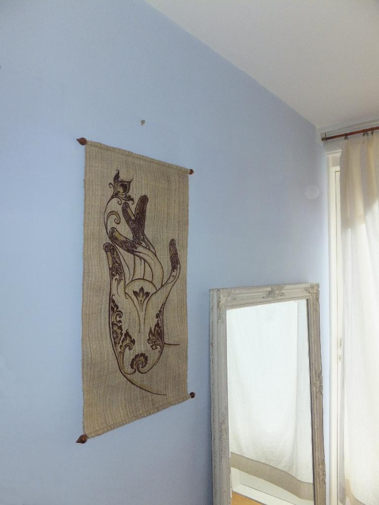 wandhangers jute/linnen mudra boeddha spiritueel massage, Ophalen of Verzenden