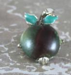 broche metal en glas appel, Ophalen of Verzenden, Gebruikt, Zilver, Zilver