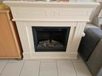 Elektrische haard met schouw - Crème beige, Ophalen of Verzenden, Gebruikt, Vrijstaande haard, Elektrische haard