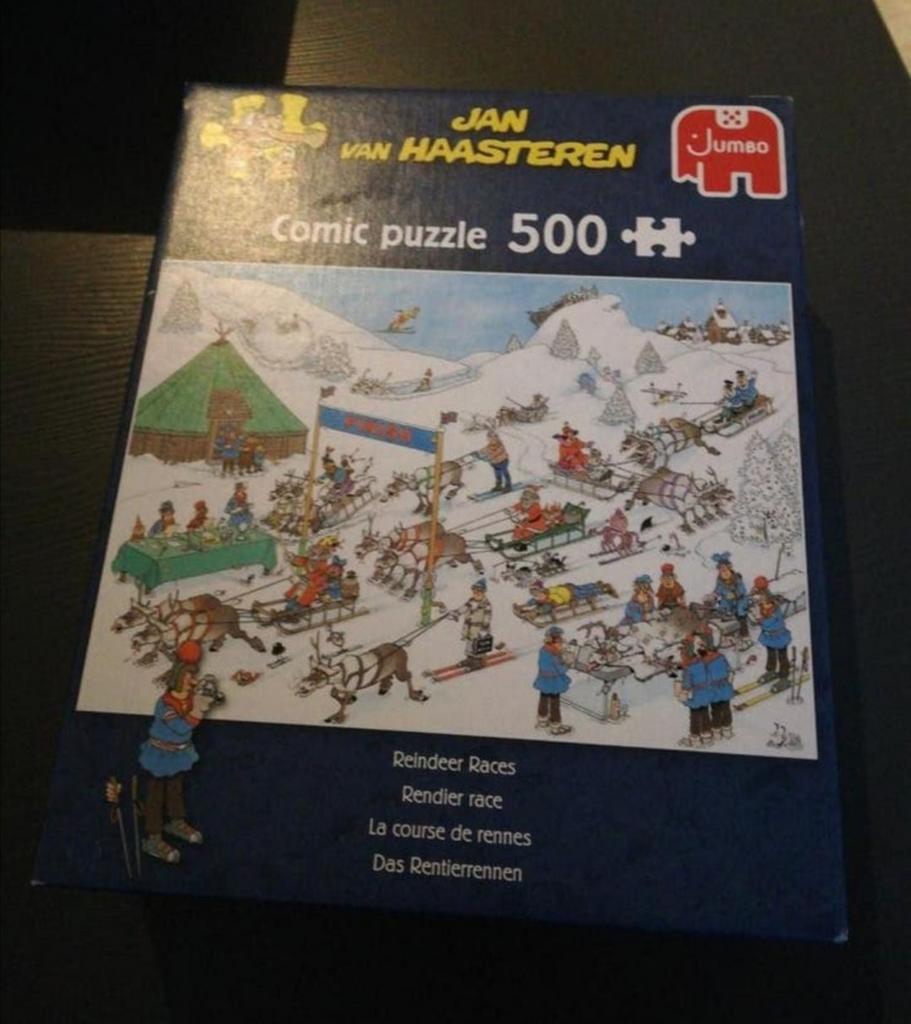 Van Haasteren puzzel Rendier race, Ophalen of Verzenden, 500 t/m 1500 stukjes, Zo goed als nieuw, Legpuzzel