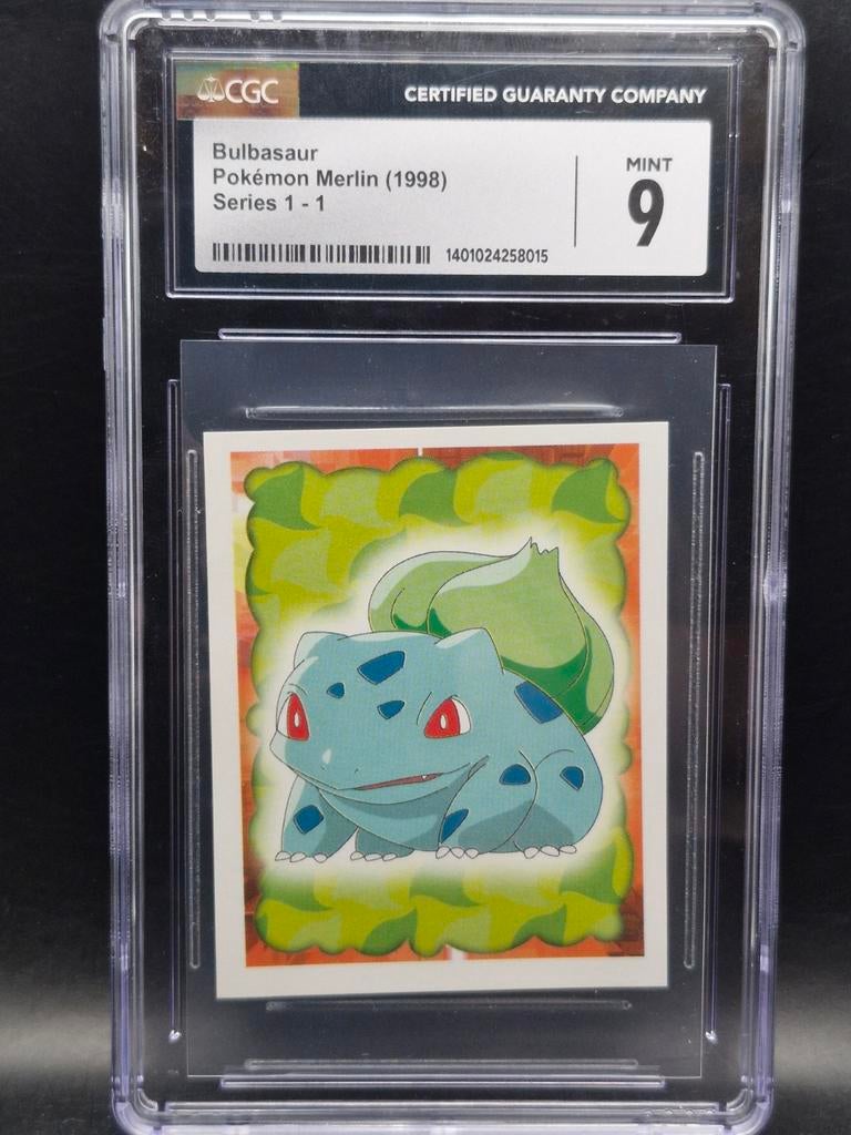 Bulbasaur merlin 1998 Series 1 CGC 9 mint, Verzenden, Zo goed als nieuw, Losse kaart