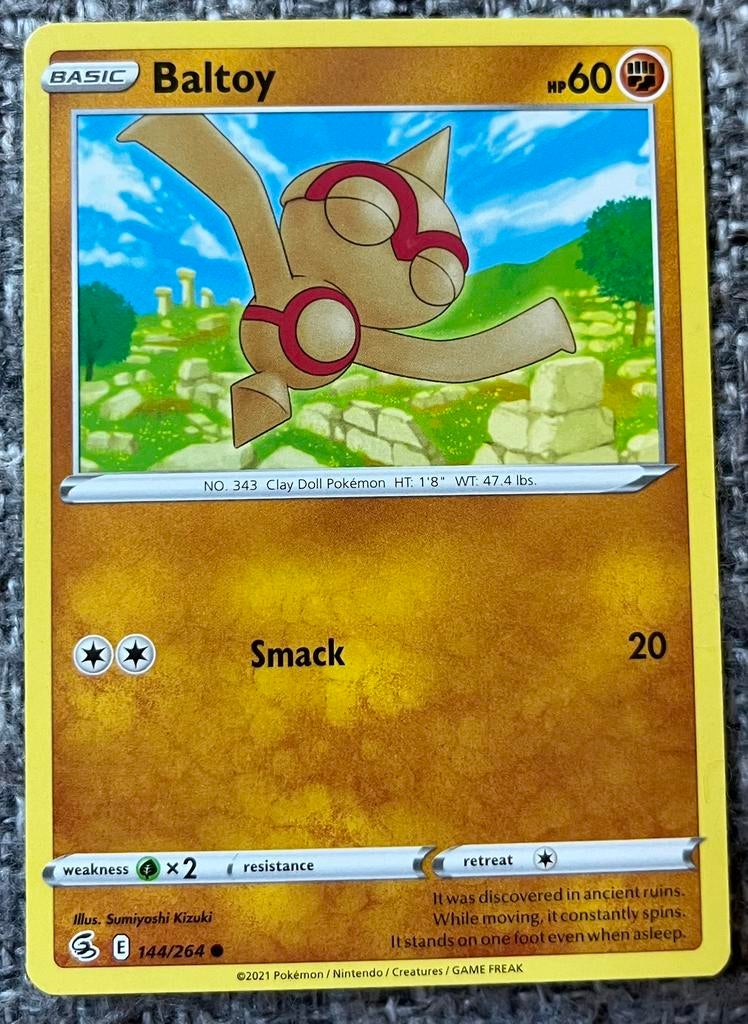 Pokémonkaart van Baltoy (343) • Fusion Strike (144/264), Verzenden, Nieuw, Losse kaart
