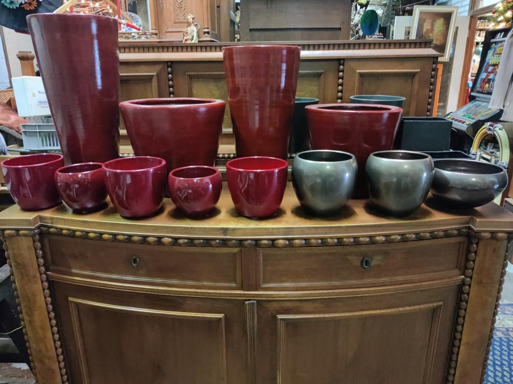 Bloempotten, Tuin en Terras, Bloempotten, Rond, Ophalen of Verzenden, Aardewerk, Minder dan 40 cm