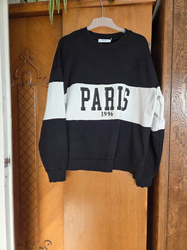 Costes trui XL - Zwart/Wit met 'Paris' en 'Très Chic', Kleding | Dames, Zwart, Maat 46/48 (XL) of groter, Ophalen of Verzenden