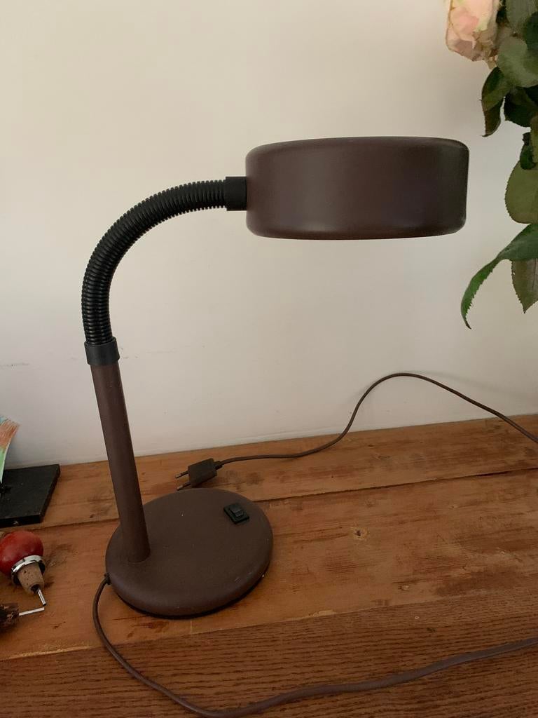 Vintage buro lamp Hala bruin, Ophalen of Verzenden, Gebruikt, Minder dan 50 cm