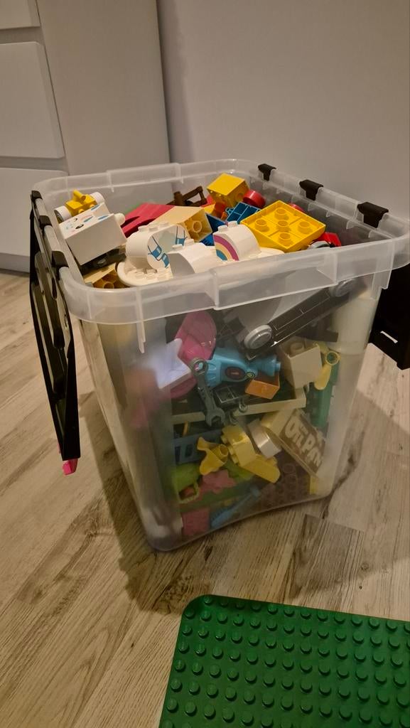 Grote doos met Duplo en grondplaat, inclusief trein, Ophalen, Gebruikt, Overige thema's, Duplo