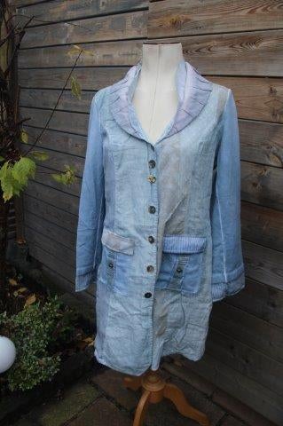 Jurk/ Jas blauw Bottega mt M/44 Vaste prijs AANBIEDING, Kleding | Dames, Maat 42/44 (L), Zo goed als nieuw, Bottega, Jasje