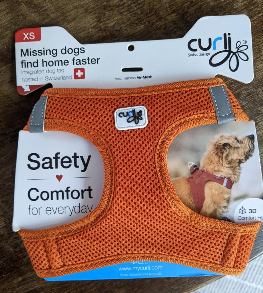 Curli XS honden harnas air-mesh, in top conditie, Ophalen of Verzenden, Zo goed als nieuw