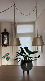 2 Grote en 2 kleine moderne hanglampen antracietgrijs & écru, Ophalen of Verzenden, Zo goed als nieuw, Minder dan 50 cm