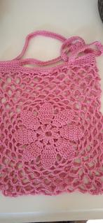 Gehaakt boodschappennet/ de Haakboetiek, Sieraden, Tassen en Uiterlijk, Tassen | Damestassen, Ophalen of Verzenden, Nieuw, Roze
