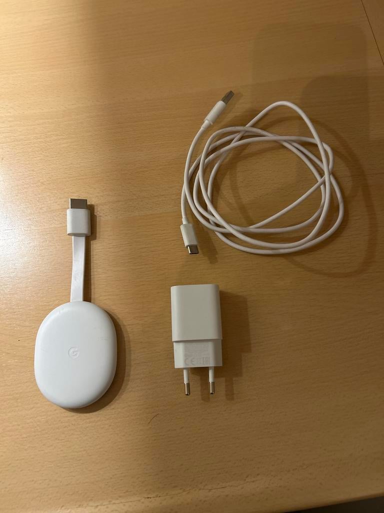 Google Chromecast met Google TV (HD) - Wit, Audio, Tv en Foto, Mediaspelers, Ophalen of Verzenden, Zo goed als nieuw, HDMI, Zonder harde schijf