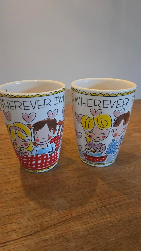 2 XXL mokken Blond Amsterdam, Ophalen, Blond Amsterdam, Zo goed als nieuw, Kop(pen) en/of Schotel(s)