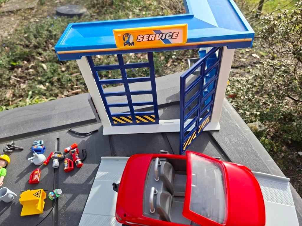 Playmobil 70202 Service Garage met Auto, Ophalen of Verzenden, Zo goed als nieuw, Complete set