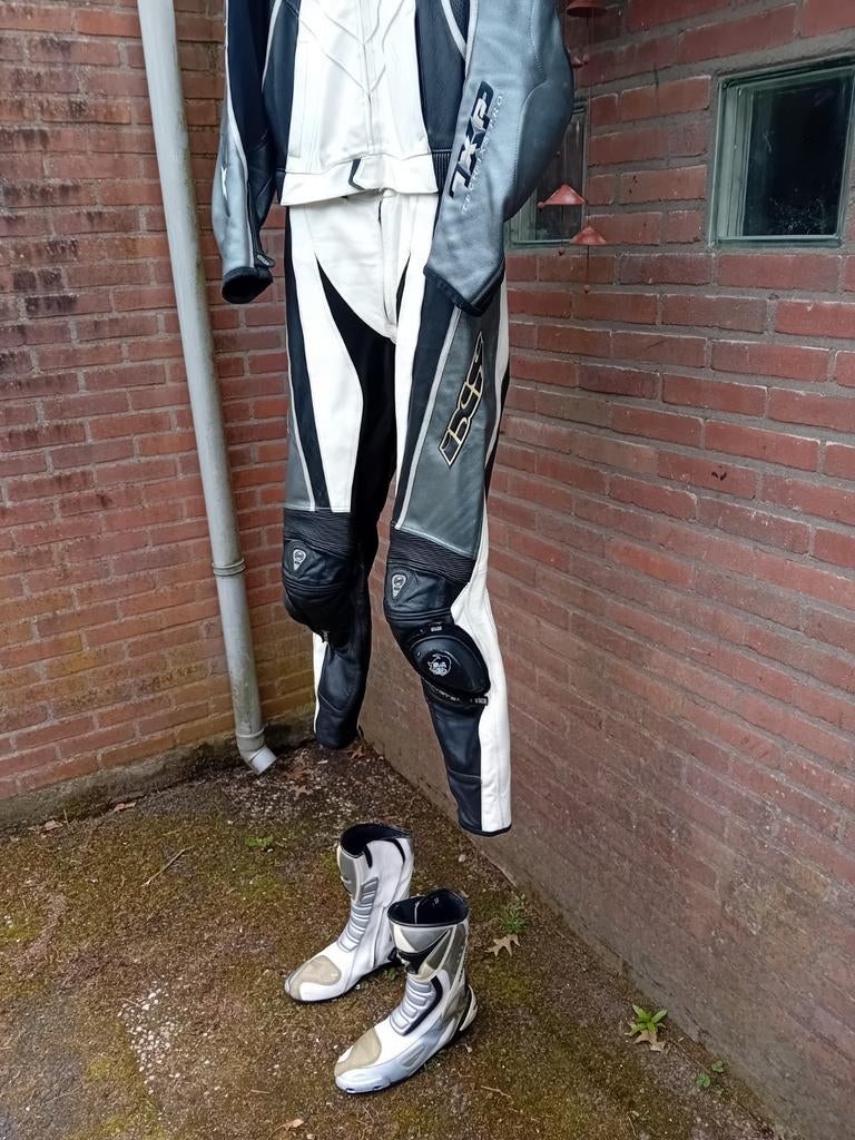 Leren combi motorpak, Motoren, Kleding | Motorkleding, Ophalen, Tweedehands, Combipak