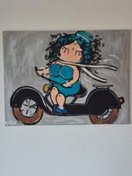 Schilderij dikke dame op fiets, Ophalen