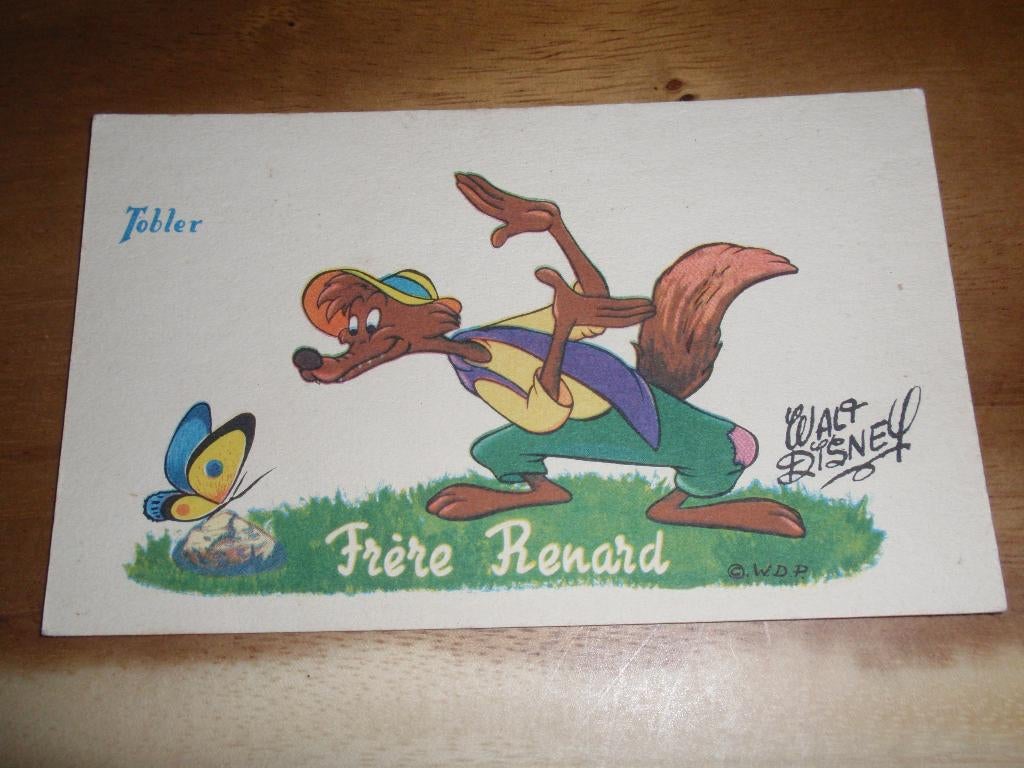 ( Gebreken ) Tobler Reclame Vos Walt Disney, Verzenden, 1960 tot 1980, Ongelopen, Overige thema's