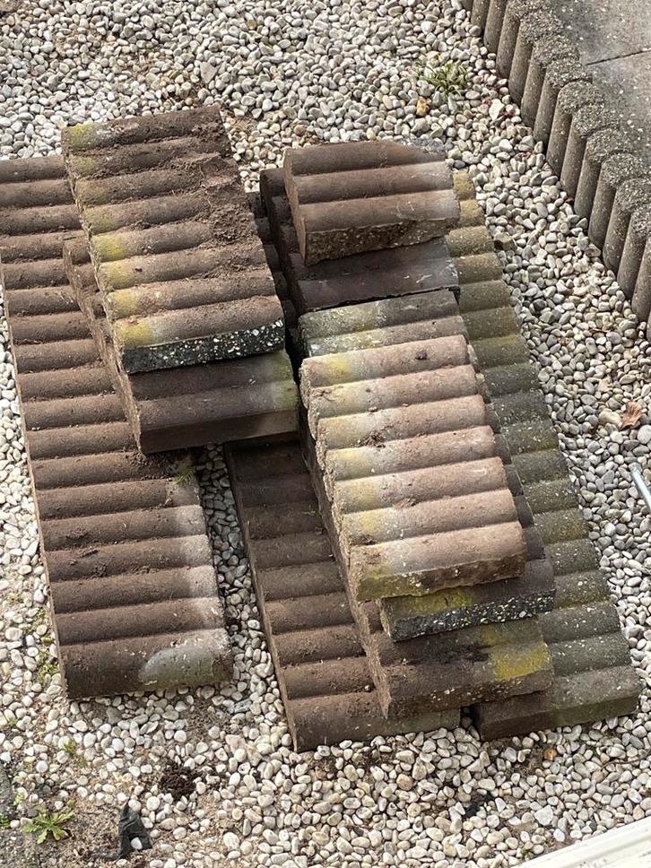Palissade bandjes 4 meter - Gebruikt, Tuin en Terras, Tegels en Klinkers, Gebruikt, Overige typen, Beton, Minder dan 5 m², Ophalen