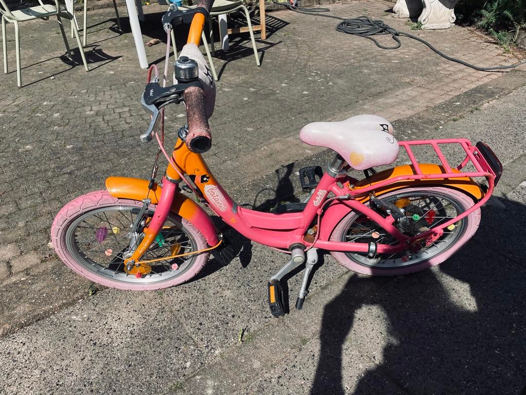 Kinderfiets roze/oranje Batavus Twinkle 16 inch, Ophalen, Gebruikt, 16 tot 20 inch