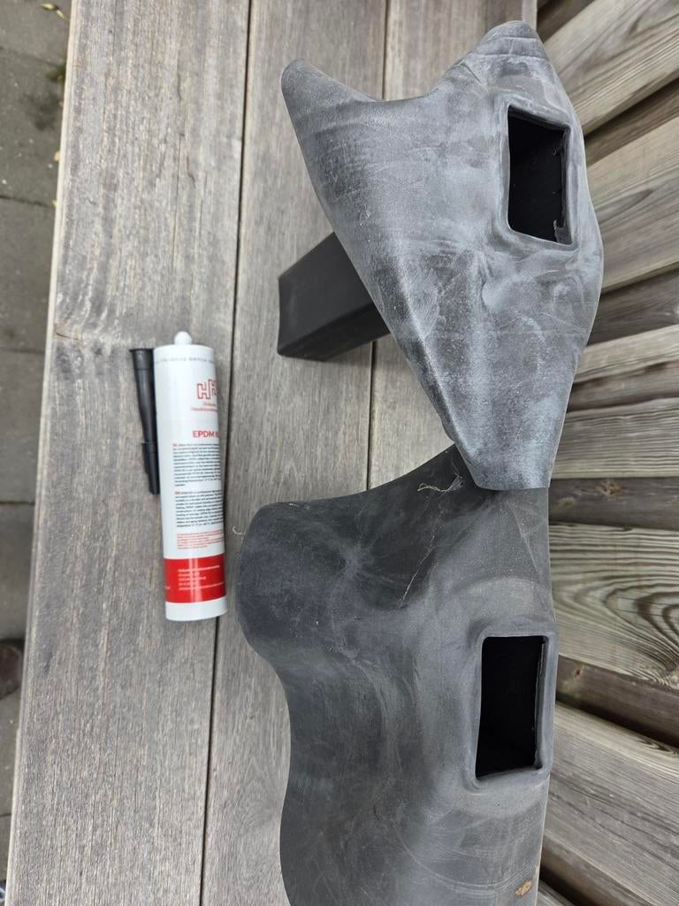 EPDM uitloop recht 90 2stuks incl. kit, Overige materialen, Zwart, Overige typen, Nieuw