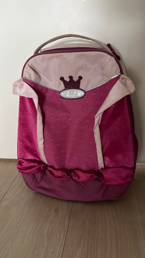Roze Disney prinsessen trolley  met wieltjes, Gebruikt, Disney of Dora, 25 tot 40 cm, Ophalen