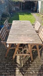 Houten tuintafel met 4 stoelen Ikea, Ophalen, 4 zitplaatsen, Gebruikt, Tuinset