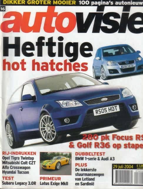 Autovisie 16 2004 : Ford Focus RS - VW Golf R36 - Subaru 3.0, Ophalen of Verzenden, Gelezen, Algemeen