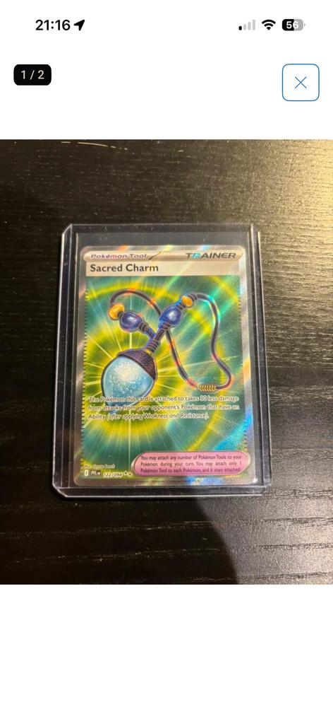 Pokémon Kaarten Full Art Item Phantasmal Flames Sacred Charm, Ophalen of Verzenden, Zo goed als nieuw