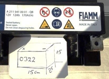 Fiamm kleine accu voor auto/motor,12V, 12ah, Auto-onderdelen, Accu's en Toebehoren, Ophalen, Gebruikt