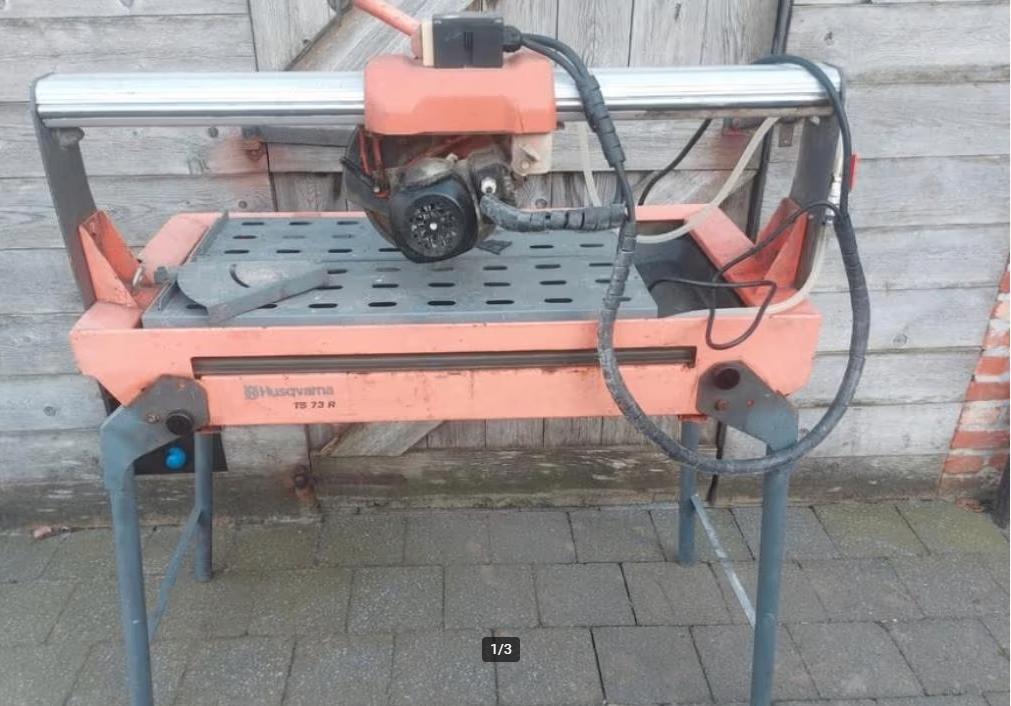 Zgan Husqvarna tegelzaag Type TS 73 R, Ophalen, 70 mm of meer, Zo goed als nieuw, Afkortzaag