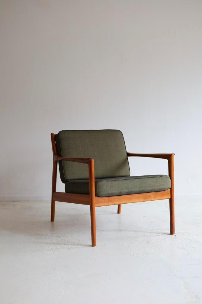 Fauteuil model USA75, Folke Ohlsson, jaren 50/60, Huis en Inrichting, Fauteuils, Zo goed als nieuw, Hout, Stof, 50 tot 75 cm, 75 tot 100 cm