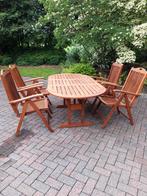 Teakhouten tuinset, Tuin en Terras, Ophalen, 4 zitplaatsen, Teakhout, Zo goed als nieuw
