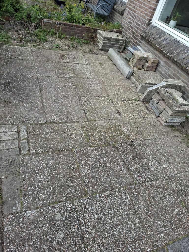 Gratis tegels (50x50 en 40x60), Tuin en Terras, Tegels en Klinkers, Ophalen, Gebruikt, 10 m² of meer, Beton