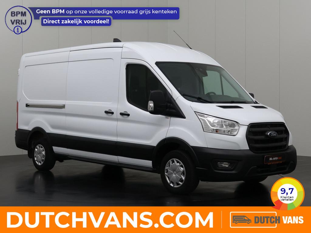 Ford Transit 2.0TDCi 130PK L3H2 ( 2023 ) | Airco | Cruise |, Auto's, Bestelauto's, Stof, Gebruikt, Wit, Ford