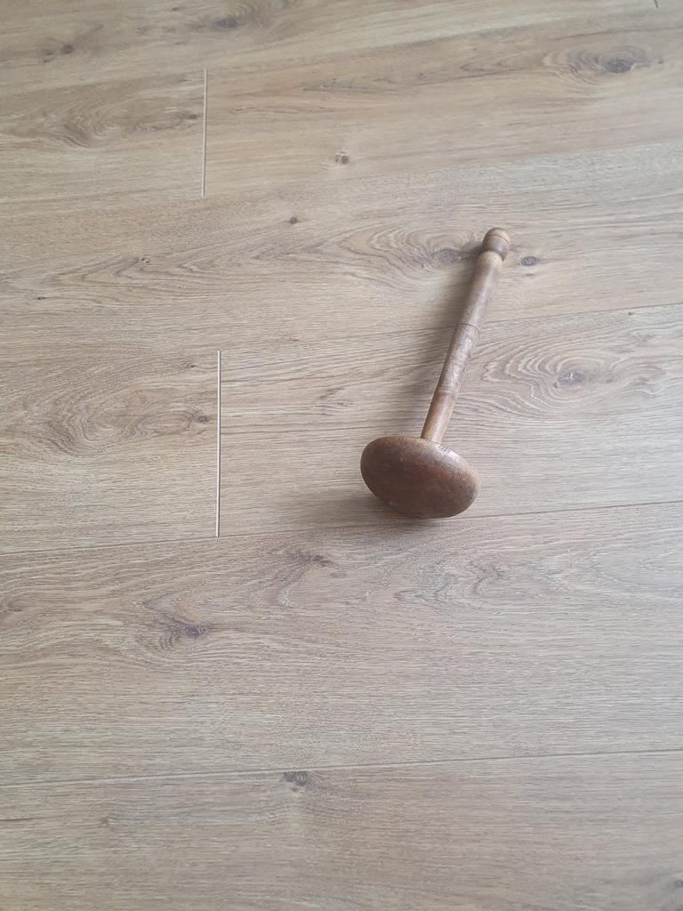 Vintage houten stamper / keukenrolhouder, Ophalen of Verzenden