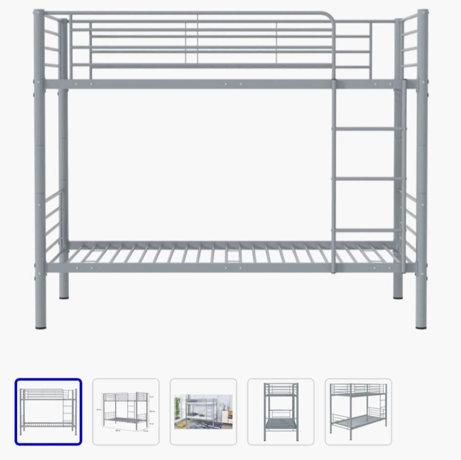 Stalen stapelbed, Ophalen of Verzenden, Tweepersoons, 90 cm, Stapelbed