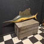 Zwaardvis Marlijn Antiek Tin/ blik '50, Ophalen, Gebruikt, Reclamebord