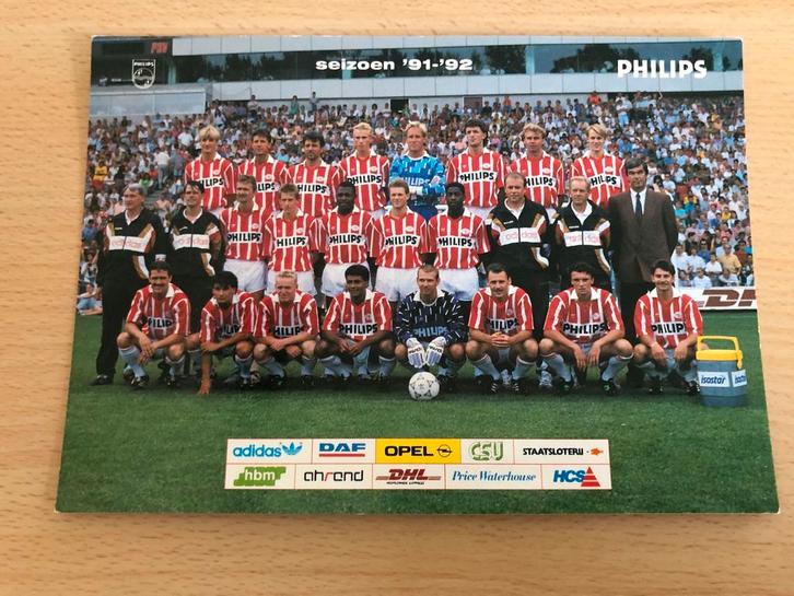 Mooie Fotokaart Selectie PSV Seizoen 1991-1992 - Philips, Verzamelen, Sportartikelen en Voetbal, Zo goed als nieuw, Spelerskaart